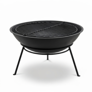 Kadai 60cm Hand-Forged Steel Fire Bowl with Stand & Grill UK | British Nest
