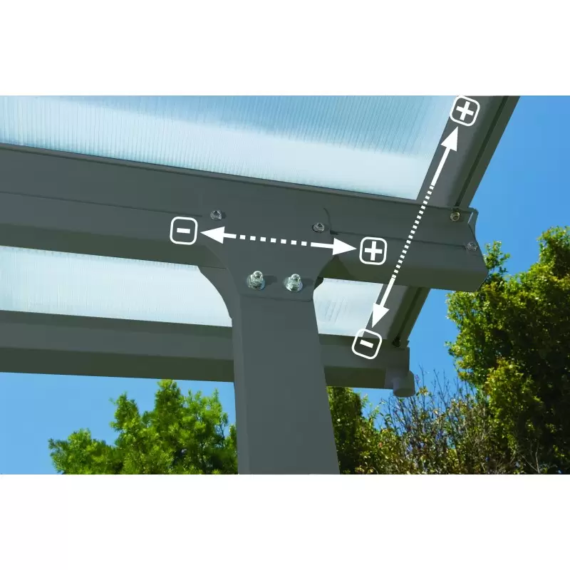 Palram Canopia Feria patio cover pergola grey polycarbonate roof aluminium frame